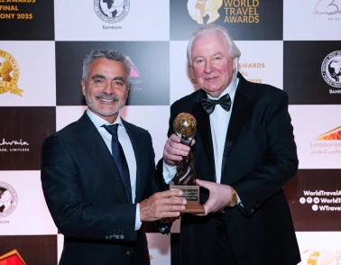 Eduardo Nycander receiving the Refugio Amazonas award for Worlds Leading Ecolodge at the World Travel Awards