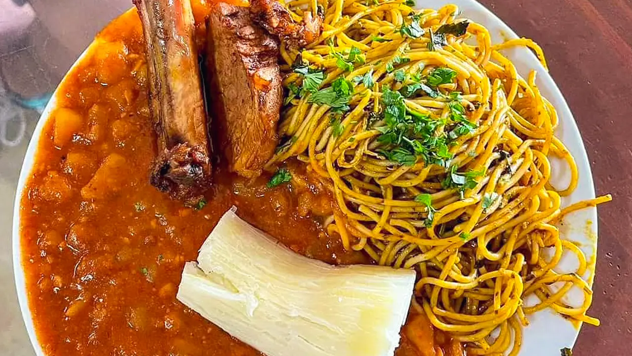 Carapulcra with Sopa Seca in Ica, traditional food