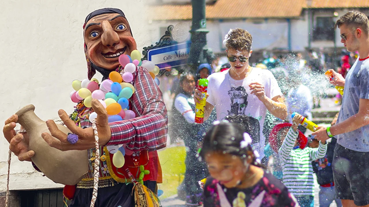 Comparsas y danzas en la Plaza de Armas durante los Carnavales en Cusco 2026