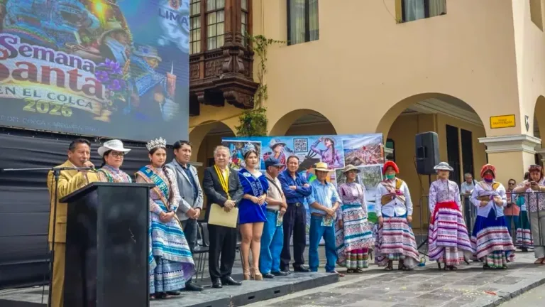 Holy Week celebration in Colca Valley with traditional dances and the Andean condor presence